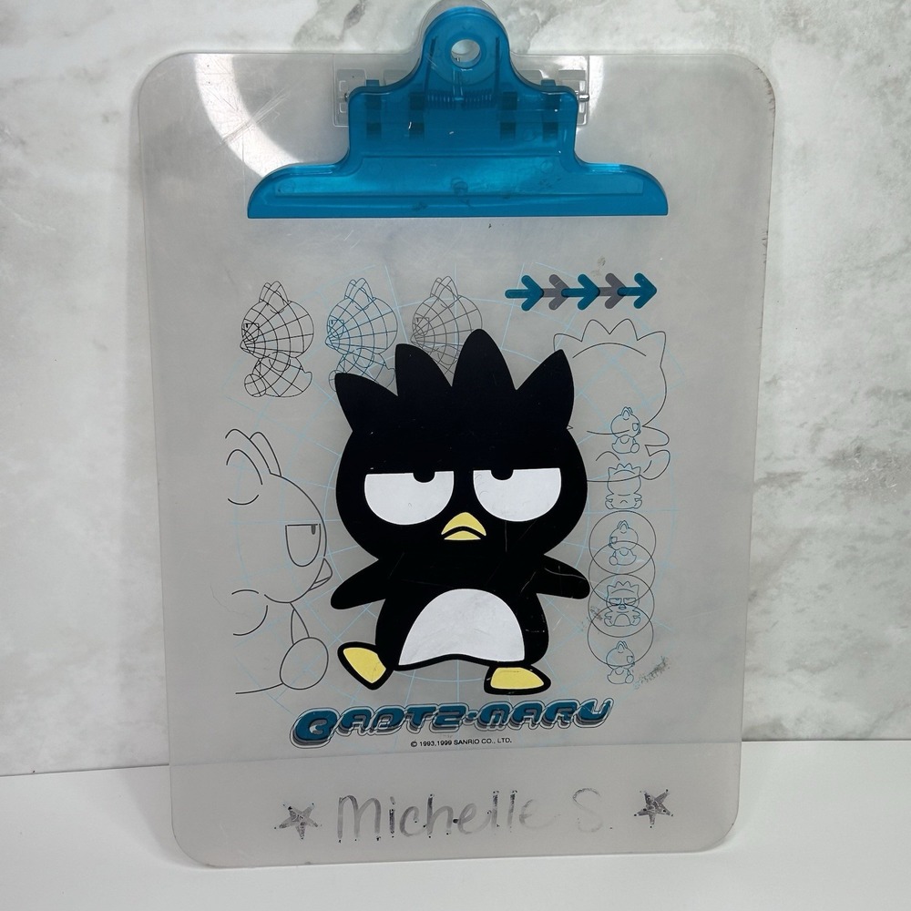 Sanrio 1999‎ Vintage Badtz Maru Clipboard School Sanrio Vintage School Supplies